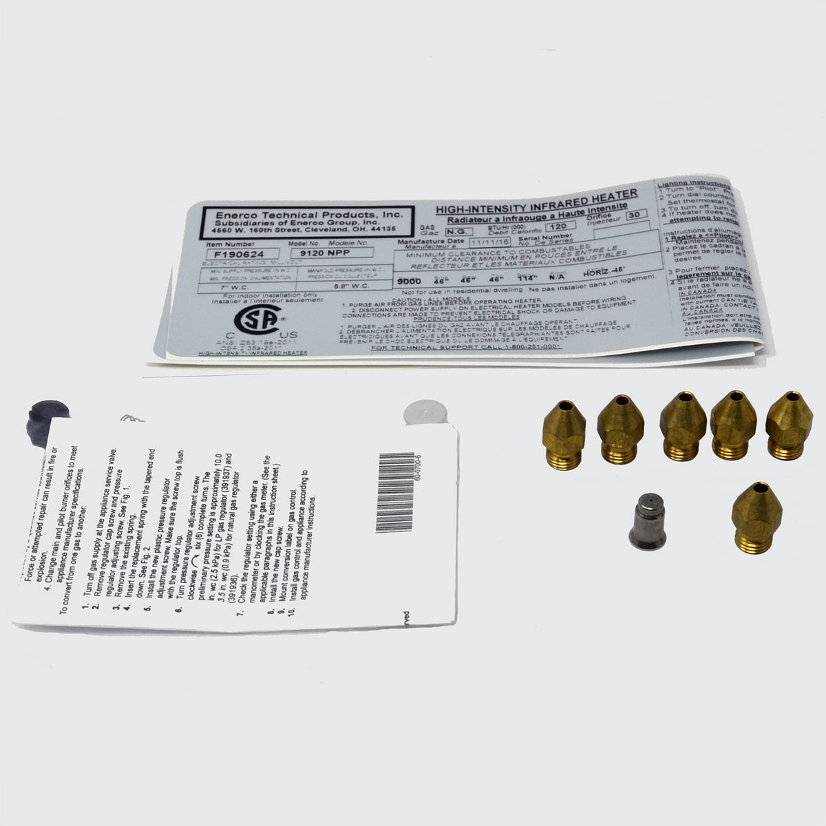 Conversion Kit PP 9000S Series LP to NG