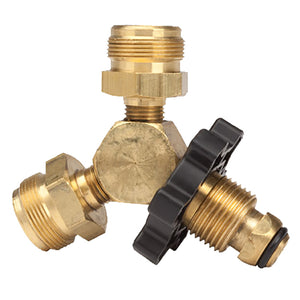 Propane Y Male Adapter with Handwheel